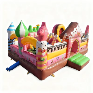 Château gonflable personnalisé écologique en PVC de 0,55 mm d'épaisseur avec toboggan, capacité de 500 kg, <span class=keywords><strong>pour</strong></span> 5 à 20 personnes, idéal <span class=keywords><strong>pour</strong></span> les anniversaires d'enfants - Product Image 2