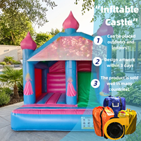 Château Gonflable Commercial avec Toboggan et Aire de Saut pour Enfants – Idéal pour la Location de Fêtes