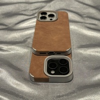 Coques de téléphone portable de luxe en similicuir pour l'automne/hiver, pour 15/16 Pro Max/17/13 Pro/XS, couleur unie électro-plaquée, antichoc
