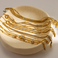 Bracelet de luxe multicouche en zircon, bijoux en acier inoxydable plaqué or 18 carats PVD, élégant, résistant à l'eau et à la décoloration, bijoux tendance