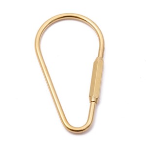 Brass Keychain Simple Gold Screw <b>Clip</b> Carabiner Durable Key Ring For <b>Car</b> Keys And Gifts - Product Image 1
