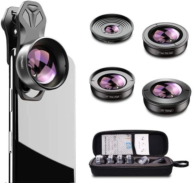 APEXEL Best Seller Mobile Lens Optic Universal HD Pro Phone Photography Professional Camera 5in1 Lens Kits