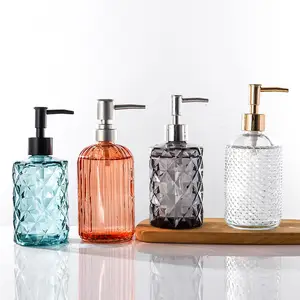 400ml Luxus Shampoo Conditioner Dusch gel Flasche Press pumpe kosmetische Hände desinfektion sglas Flasche mit Silber Gold Pumpe