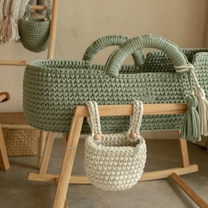 Organizer tascabile per culla all'uncinetto custodia per giocattoli e cestini appesi per comodino - Product Image 5