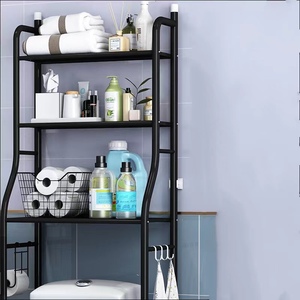多層トイレ収納ラックミシン目のない収納棚洗濯機棚省スペーススタンディングバスルームアクセサリー - Product Image 3