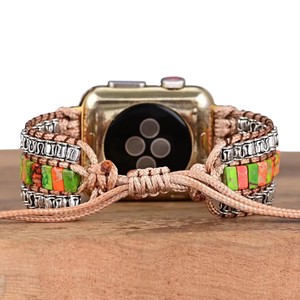<span class=keywords><strong>Bracelet</strong></span> Apple Watch en pierre bicolore fait main, populaire, vente en gros, dropshipping 42/44/45/49/S10/S11 46MM - Product Image 2