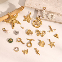 Européen Américain DIY Série 18K Étoile De Mer Amour Conception En Acier Inoxydable Pendentif Bijoux De Mode Charmes En Gros Accessoire