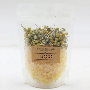 Emballage de bain de marque privée OED/ODM Produits de spa pour les pieds Sel rose cristal de trempage Sels de bain de l'Himalaya