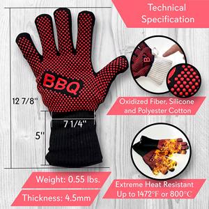 Guantes de Cocina Usa Mairun 800C Resistentes al Calor, de Silicona, Antiestáticos, Antideslizantes, para Horno, Microondas y Barbacoa - Product Image 4