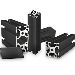 Cadre industriel <span class=keywords><strong>noir</strong></span> personnalisé en Extrusion Aluminium, fentes en V <span class=keywords><strong>40x40</strong></span> pour rail, 2020 3030 4040 4080 T, fournisseur chinois - Product Image 1