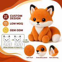 Jouets en peluche personnalisés en gros : Figurines d'animaux en peluche mignonnes et douces en coton PP, oreiller compagnon renard pour enfants.