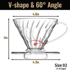 Filtre à café en plastique Entonnoir de filtre pour cafetière 1-4 tasses Verser sur la cafetière Filtre entonnoir <span class=keywords><strong>goutteur</strong></span> pour le café à la maison - Product Image 3