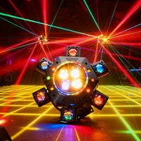 Lumière de scène mobile à 6 bras 120W avec laser et LED RGW, contrôle DMX512, IP33 pour discothèques et boîtes de nuit