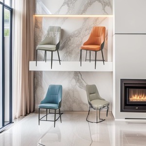 Chaise de salle à manger moderne à dossier haut et rembourrée pour la maison, l'hôtel et les salles de réunion - Product Image 1