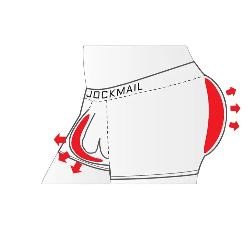 JOCKMAIL กางเกงในผู้ชาย,กางเกงในดันทรงสะโพกบ็อกเซอร์กางเกงในเซ็กซี่แผ่นรองก้นกางเกงเข้ายิมแบบลอกออกได้