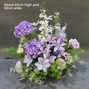 Arreglo Floral de Seda en Maceta con Plantas Verdes, Estilo Bosque, para Bodas y Exteriores, Simulación de Camino, Arte Floral, 65x50cm - Product Image 5