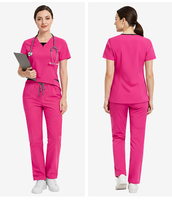 Ensembles de blouses médicales légers à col en V, extensibles, respirants, avec cordon de serrage, uniformes d'infirmière droits, tenues de travail pour hôpitaux et instituts de beauté
