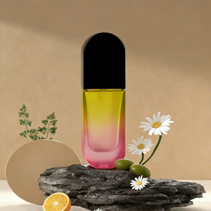 Flacon en verre de 30 ml pour crème visage et fond de teint avec pompe, fond épais, surface givrée, petit flacon de reconditionnement, flacons de soin de la peau de luxe - Product Image 6