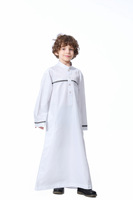 Uni abricot gris noir blanc couleur polyester bouton avant fermeture poche latérale dubai arabe EAU garçon thobe