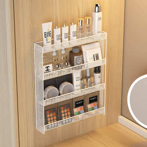 Estante Trasero para Puerta de Baño Moderno y Ecológico, Sin Perforaciones, para Espacios Estrechos, Montado en la Pared, Estante de Almacenamiento Multicapa, Borde de Gabinete de Baño - Product Image 4