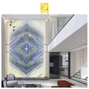 Pietra BOTON pietra naturale <span class=keywords><strong>sfondo</strong></span> di marmo per TV Premium decorativo blu lastre di marmo da parete - Product Image 2