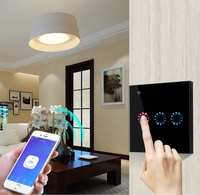 Interrupteur mural intelligent WiFi 220V EU/UK 1 voie, double commande, compatible Tuya, avec panneau tactile et contrôle via application mobile