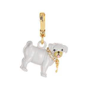Collier pendentif chien bouledogue gris en émail 3D mignon - Product Image 2