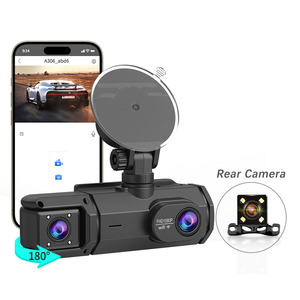 Cámara de Coche DVR Wifi Full HD de 3 Lentes, Cámara de Tablero Inalámbrica con Visión Nocturna de 170 Grados, Cámara de Coche Wifi 1080P, Caja Negra para Coche - Product Image 1