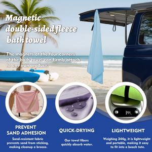 Outdoor Magnetic Double-Sided Velvet Super <b>Large</b> Quick-Dry Beach & Swimming <b>Towel</b> Portable Travel - Product Image 3