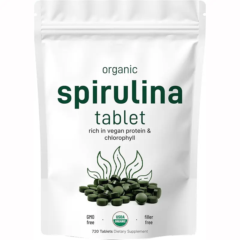 OEM/ODM/OBM ekstrak Spirulina hijau Vegan alami murni Tablet Spirulina perawatan kesehatan massal kualitas makanan Tablet Spirulina