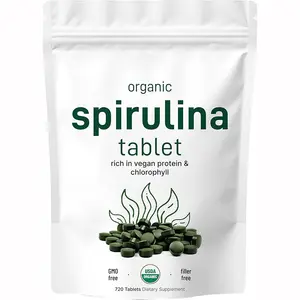 OEM/ODM/OBM tinh khiết tự nhiên Vegan màu xanh lá cây Spirulina chiết xuất Spirulina máy tính bảng số lượng lớn chăm sóc sức khỏe bổ sung cấp thực phẩm Spirulina máy tính bảng