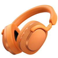 Audífonos Over-Ear Color Naranja Quemado, Diseño de Tela Premium, Llamadas Nítidas, Cancelación de Ruido Activa (ANC) para Trabajo Remoto