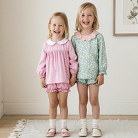 Robes à manches longues pour petite fille avec imprimé floral personnalisé, en coton tricoté, avec de grands nœuds, col à revers, robe de princesse pour bébé fille, tenue d'automne et d'hiver
