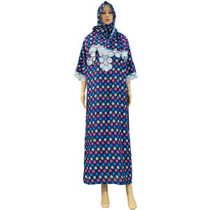Robe Abaya d'été en coton rayonne Afrique Femmes Filles Robe avec foulard <span class=keywords><strong>Pegne</strong></span> Foulard musulman Robe Canga Kanga Daily Gown Clothing - Product Image 5