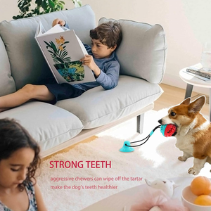 Di migliore vendita cane Puzzle trattare l'erogazione di cibo palla giocattolo interattivo per cani giocattoli per la pulizia dei denti cane giocattolo da masticare con ventosa - Product Image 4