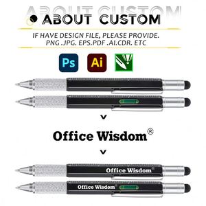 Nouveau stylo multifonction 6-en-1 personnalisé, stylo bille en gros, stylet, cadeaux promotionnels avec logo - Product Image 3