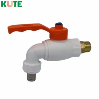 Robinet d'évier et de machine à laver en plastique poli moderne de haute qualité avec poignée en plastique, fourni directement par l'usine