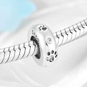 <span class=keywords><strong>Real</strong></span> 925 plata esterlina <span class=keywords><strong>gato</strong></span> lindo huellas tapón encantos <span class=keywords><strong>de</strong></span> granos <span class=keywords><strong>de</strong></span> perlas <span class=keywords><strong>de</strong></span> cristal CZ Fit pulsera para la fabricación <span class=keywords><strong>de</strong></span> la joyería al por mayor - Product Image 3