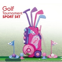 Samtoy 10 pièces Jeu de golf interactif pour enfants, jouet de sport d'intérieur et d'extérieur, mini putter de golf portable, ensemble de golf pour enfants