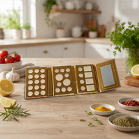 Palette à paupières vide, triple pliage avec miroir, logo personnalisé OEM, étui magnétique à 3 sections pour maquillage, DIY fard à paupières