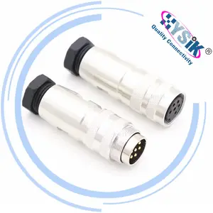 Waterproof Sensor connector M16 6-Pin shielded male and female connector