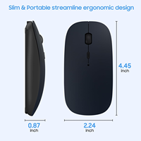 Souris sans fil BT5.0 rechargeable, silencieuse, mince, design 3D mini, compatible avec ordinateur portable, MacBook, Android, PC, Windows/Linux - Pour souris sans fil