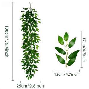 Kemin Artificial Green <b>Leaf</b> Garland Table Decoration Wedding Party <b>Decor</b> 6ft Long Realistic Faux Plant <b>Wall</b> Hanging - Product Image 4