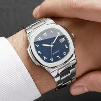 2 montres de luxe pour hommes, cadran carré, analogique, quartz, alliage, avec calendrier CC059