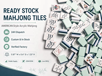 Stok Siap Set Mahjong Amerika Dengan 4 Lapisan Akrilik Warna Hijau Mint 160 Ubin Pengiriman 24 Jam untuk Grosir dan Eceran