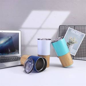 <span class=keywords><strong>Vaso</strong></span> creativo de acero inoxidable de bambú de 18Oz, taza de café y cerveza al vacío de doble pared, <span class=keywords><strong>termo</strong></span> portátil para coche, tazas de vidrio para hielo - Product Image 4