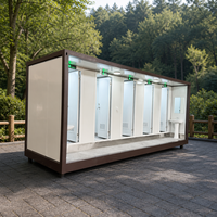 Toilettes mobiles 5 stations en panneaux sandwich, écologiques, durables, préfabriquées, modulaires, portables, avec lavabo, prêtes à l'emploi pour usage public