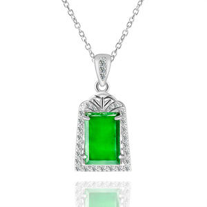 จี้หยกธรรมชาติสีเขียว ประดับเงินแท้ S925 เครื่องประดับแฟชั่นสำหรับผู้หญิง พร้อมใบรับรอง D752 - Product Image 2