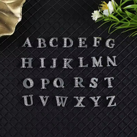 En gros, Breloques coulissantes alphabet A-Z de 12 mm, couleur argent, avec strass, pour colliers pour animaux de compagnie