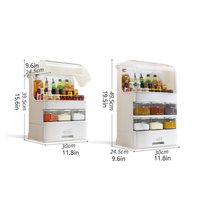 Nouvelle mode moderne multi-fonctionnelle cuisine boîte de rangement en plastique assaisonnement boîte étagère couche avec couvercle assaisonnement bouteille Carton
